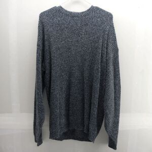 Vintage Le Tigre Mens Cable Knit Acrylic Sweater Made in USA Size Large Gray